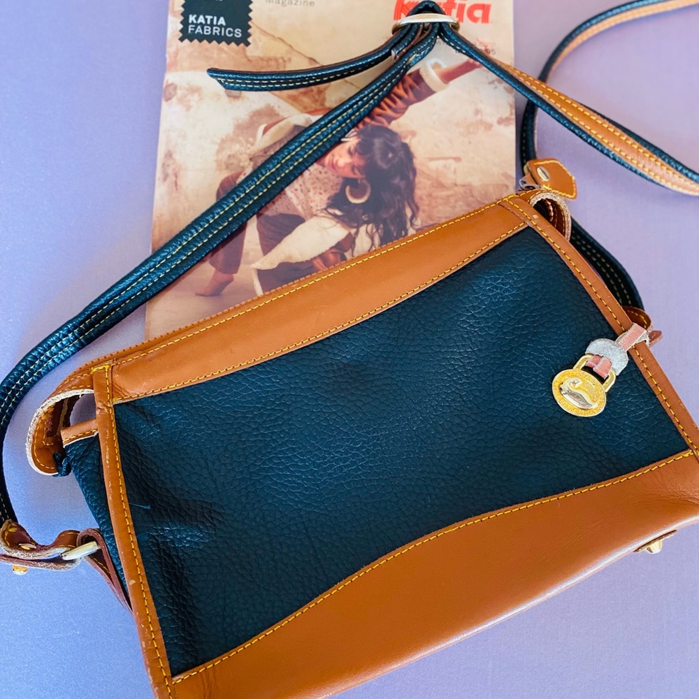 Vintage Dooney & Burke Crossbody Bag Pebbled Leather Purse 80s Dooney& Burke